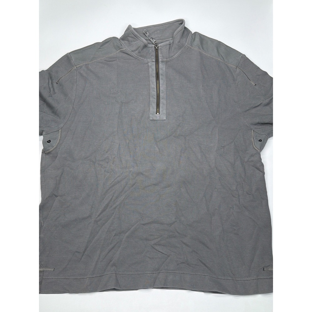 Tommy Bahama Mens Gray Quarter Zip Pullover Long Sleeve Sweater Comfort Size 2XL